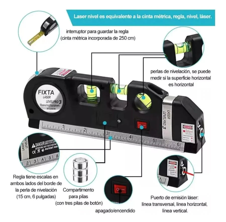 NIVEL LASER 4 EN 1 MULTIUSOS