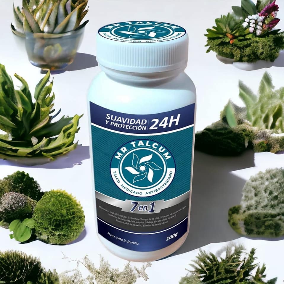 ⭐Talco 7 en 1🌿 Anti: Olor, hongo, sudor, callosidad, cansancio, olor axila, escaldadura 100g🧴